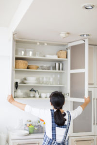 Shooting in the kitchen at home,